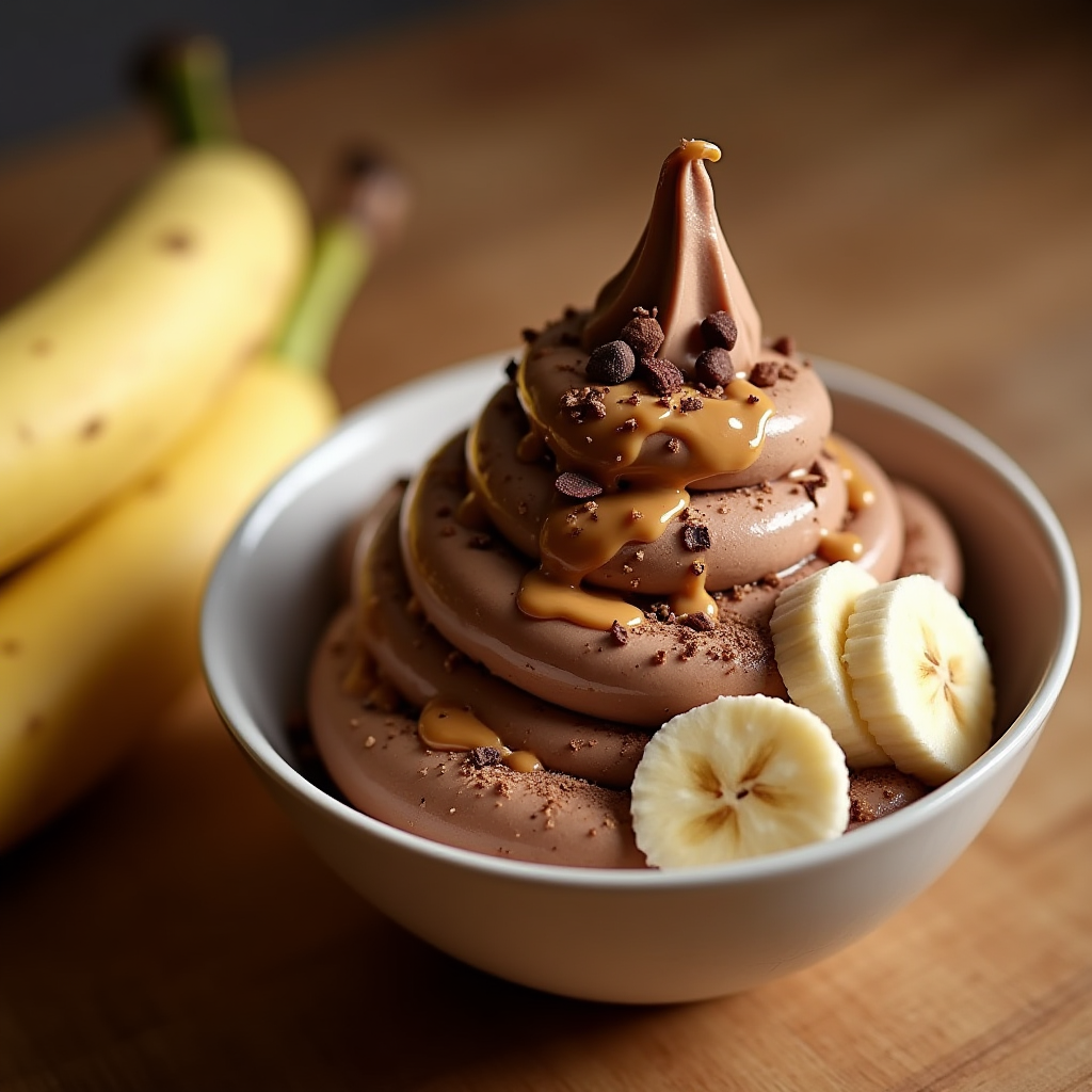 Chocolate Peanut Butter Banana Nice Cream